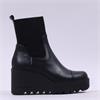 Marco Moreo Liege Stretch Cuff Wedgeboot - Black Leather